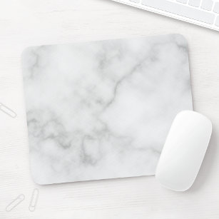 Elegantes, weißes Marmormuster Mousepad