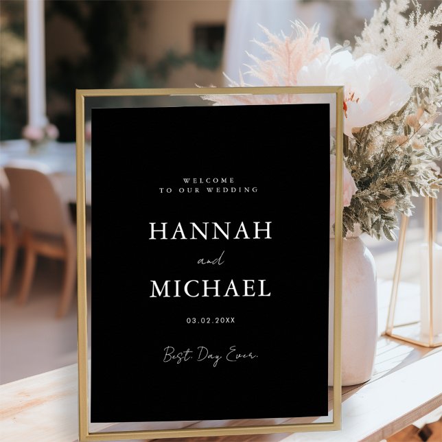 Elegantes, weißes, minimales Hochzeitstipendium Poster (Von Creator hochgeladen)