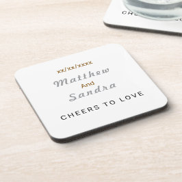 Elegantes weißes minimalistisches Hochzeitstisch-G Getränkeuntersetzer