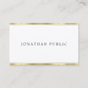 Elegantes, weißes Minimalistisches Template Visitenkarte