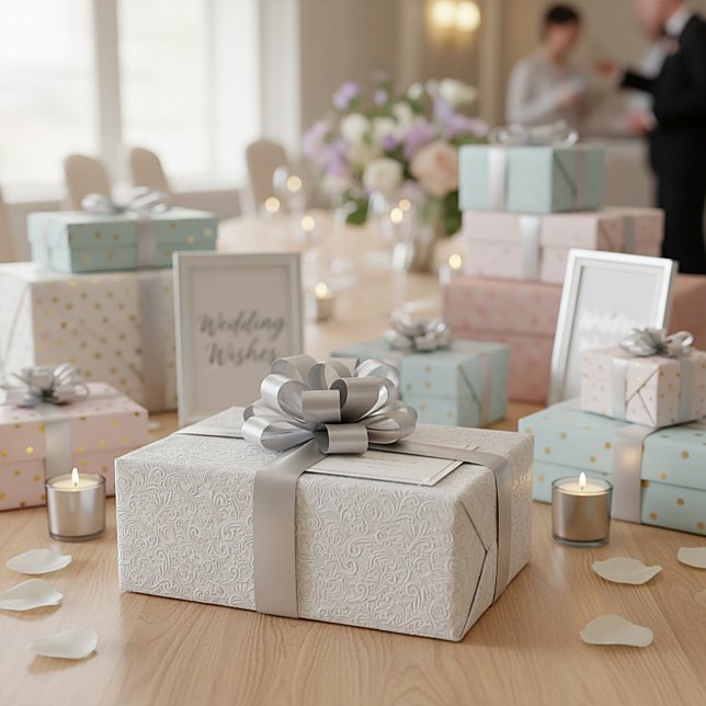 Elegantes weißes Muster Geschenkpapier (Von Creator hochgeladen)