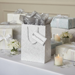 Elegantes weißes Muster Mittlere Geschenktüte