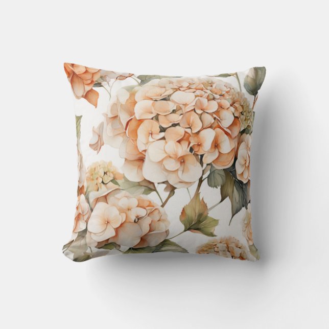 Elegantes, weißes, orangefarbenes Barockblau Kissen (Vorderseite)