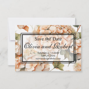 Elegantes, weißes, orangefarbenes Barockblau Save The Date