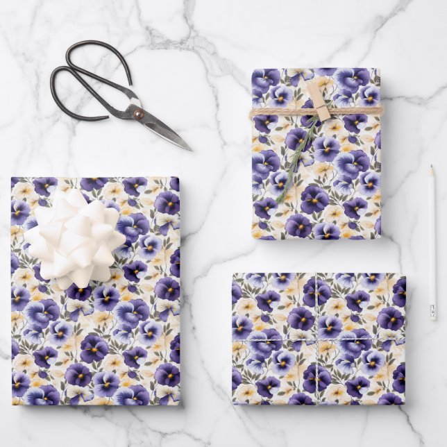 Elegantes, weißes Panikfliesen Geschenkpapier Set (Vorderseite)