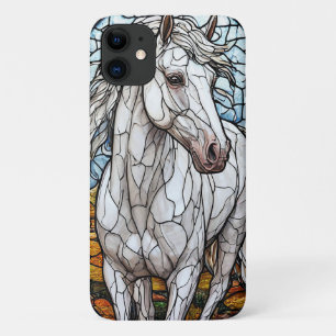 Elegantes Weißes Pferd Künstlerischer Glasstil Case-Mate iPhone Hülle