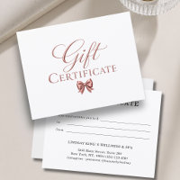 Elegantes weißes Roségold-Geschenk-Zertifikat mit 