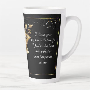 Elegantes weißes Rosen- und Golddesign Milchtasse