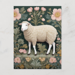 Elegantes weißes Schaf, inspiriert von William Mor Postkarte