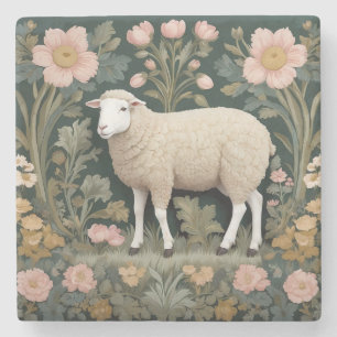 Elegantes weißes Schaf, inspiriert von William Mor Steinuntersetzer