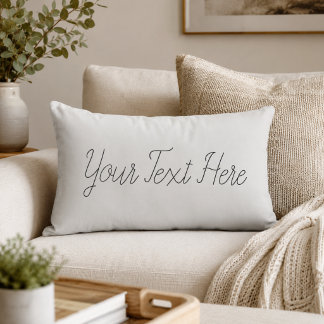 Elegantes weißes schwarzes Schriftzug-Personalisie Lendenkissen