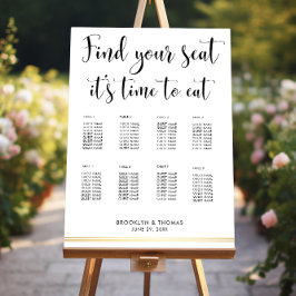 Elegantes weißes Sitzdiagramm zur Esszeit Poster