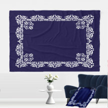 Elegantes weißes Spitzen-Vektor auf Navyblau