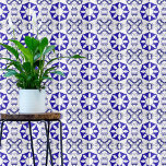 Elegantes weißes und blaues Mittelmeer Portugiesis Fliese<br><div class="desc">Elegantes Dekorfliesen im mediterranen Stil mit blauen Ornamenten auf weißem Hintergrund.</div>