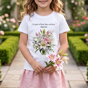 Elegantes weißes und rosa Lilienblumenstrauß-T-Shi T-Shirt