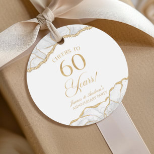 Elegantes Weißgold-Achat-60-Jahres-Jubiläumsfeier Geschenkanhänger