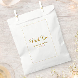 Elegantes Weißgold Personalisiertes Danke Geschenktütchen