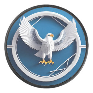 Elegantes Weißkopfseeadler-Emblem Eishockey Puck