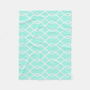 ELEGANTES WELLEN-MUSTER - aquamarine Fleece-Decke Fleecedecke
