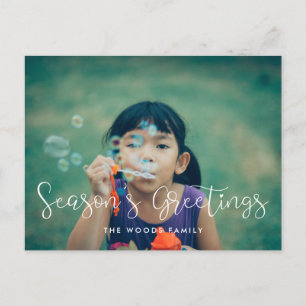 Elegantes whimsical Season's Greetings Family Foto Postkarte