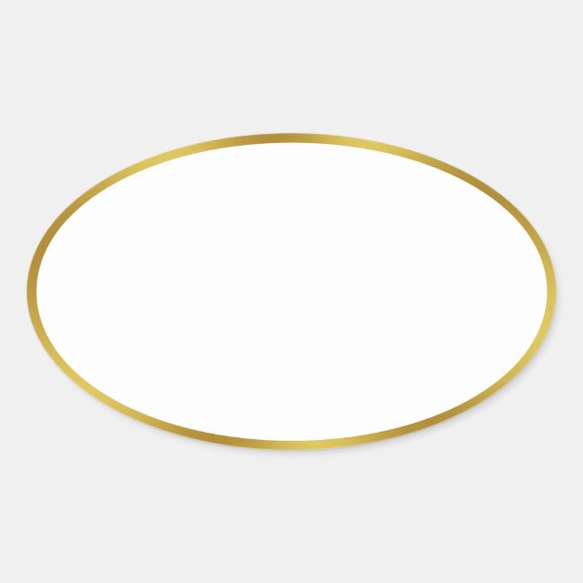 Elegantes White and Gold Border Template Ovaler Aufkleber (Vorderseite)