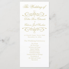 Elegantes White and Gold Monogram Wedding Program Programm