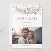 Elegantes White and Gold Rose Vintage Wedding Foto