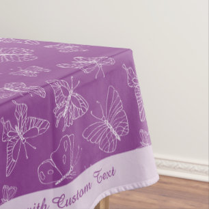 Elegantes White Butterfly Muster Lila personalisie Tischdecke