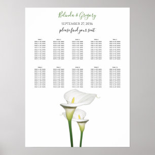 Elegantes White Calla Lilies Hochzeitsdiagramm Poster