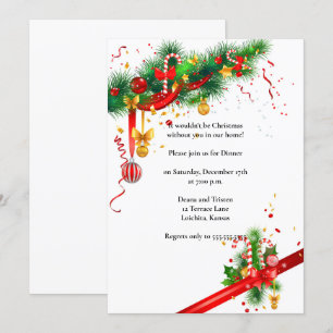 Elegantes White Christmas Design Party Einladung