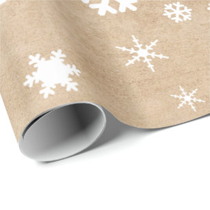 Elegantes White Christmas Snowflake Muster Geschenkpapier