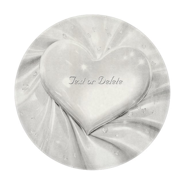 Elegantes White Cream Heart Cutting Board Schneidebrett (Vorderseite)