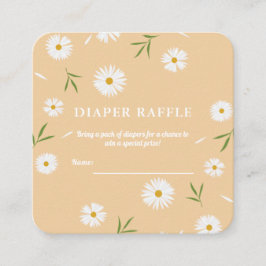 Elegantes White Daisies Baby Duwer Diaper Raffle Begleitkarte