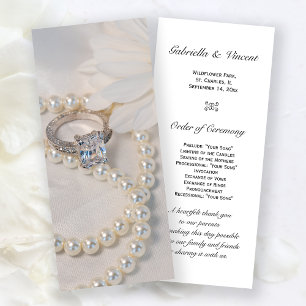 Elegantes White Daisy Hochzeitsprogramm Programm