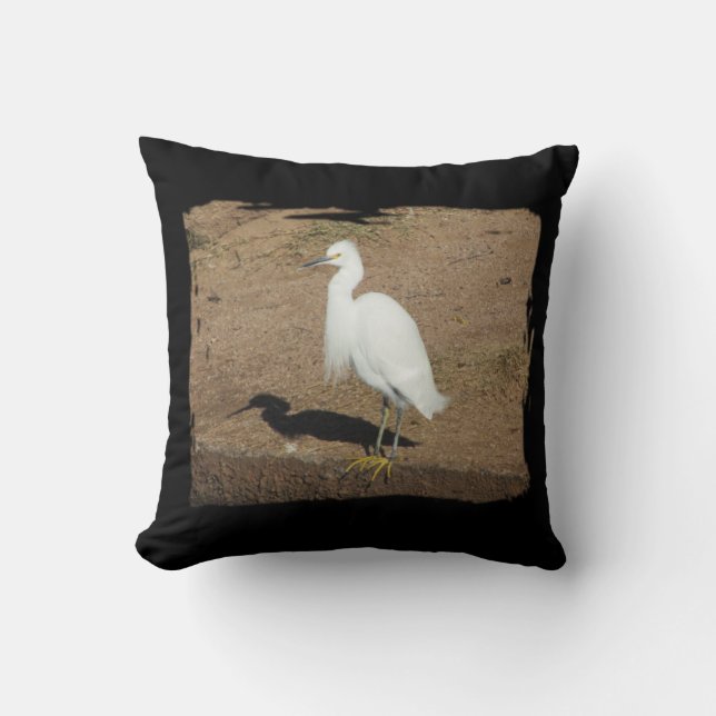 Elegantes White Egret Foto Große Wildvögel Kissen (Vorderseite)