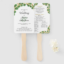Elegantes White Emerald Eucalyptus Wedding Program