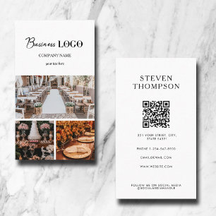 Elegantes White Event Planning Business 3 Fotos Visitenkarte