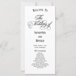 Elegantes White Formal Wedding Programm