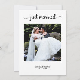 Elegantes White Foto Hochzeitserklärung Einladung