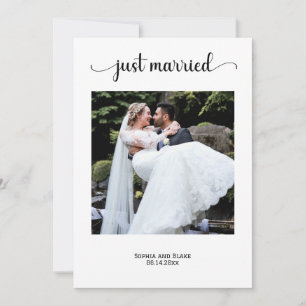 Elegantes White Foto Hochzeitserklärung Einladung