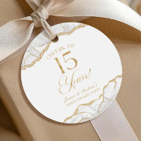 Elegantes White Gold Agate 15-jähriges Party