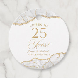 Elegantes White Gold Agate 25-jähriges Party Geschenkanhänger