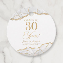 Elegantes White Gold Agate 30-jähriges Party Geschenkanhänger