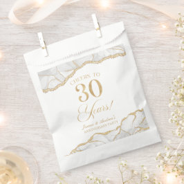 Elegantes White Gold Agate 30-jähriges Party Geschenktütchen