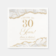 Elegantes White Gold Agate 30-jähriges Party