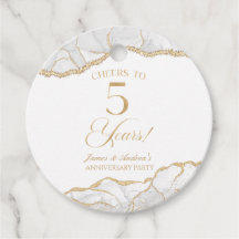 Elegantes White Gold Agate 5-jähriges Party