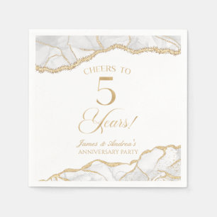 Elegantes White Gold Agate 5-jähriges Party Serviette