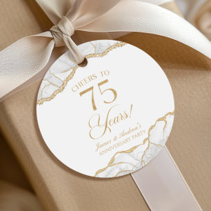 Elegantes White Gold Agate 75-jähriges Party Geschenkanhänger