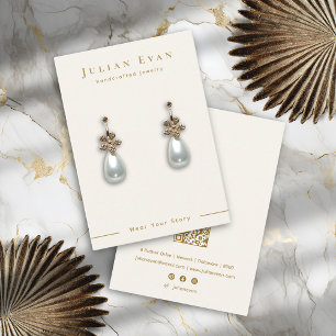 Elegantes White Gold Juwelry Earring Display Visitenkarte