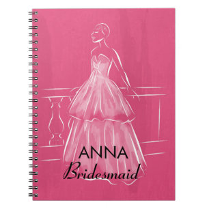 Elegantes White Gown Brautparty Fevor Notebook Notizblock